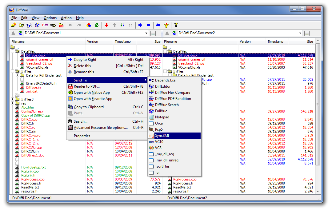 DiffVue screenshot | Diff Software